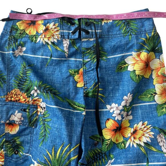 O'Neill Mens Size 28 Boardshorts Swim Surf Trunks Beach Blue Floral Hawaiian - Picture 7 of 9